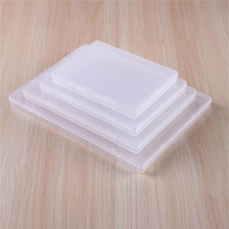 Pack Of 5 Clear Flat Plastic Storage Boxes for Organizing Beads Tools Letter and Papers Transparent Organizers Case
