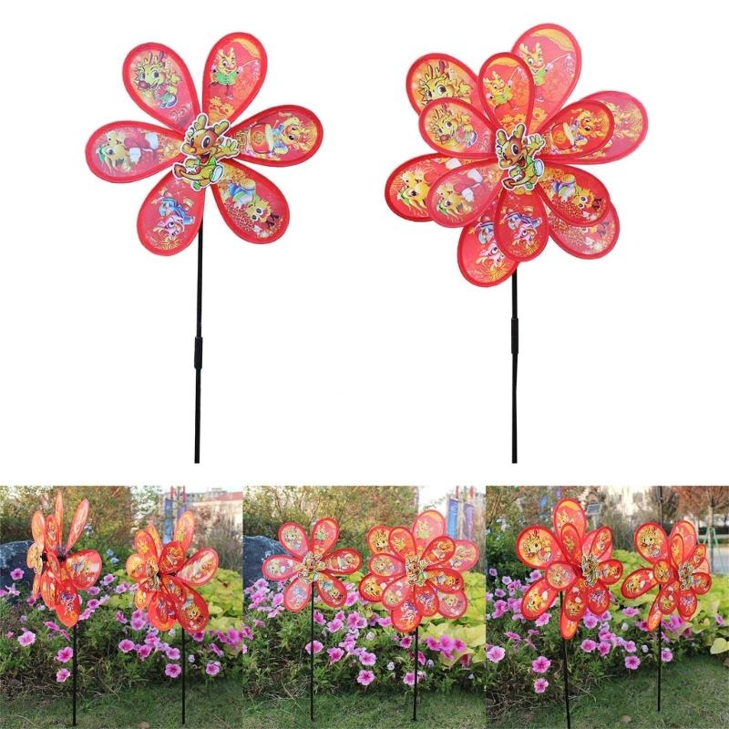 Colorful Cartoon Dragon Wheels Windmill for Children Outdoor Activities and Garden Decoration Kids Windmill Toy Supplies