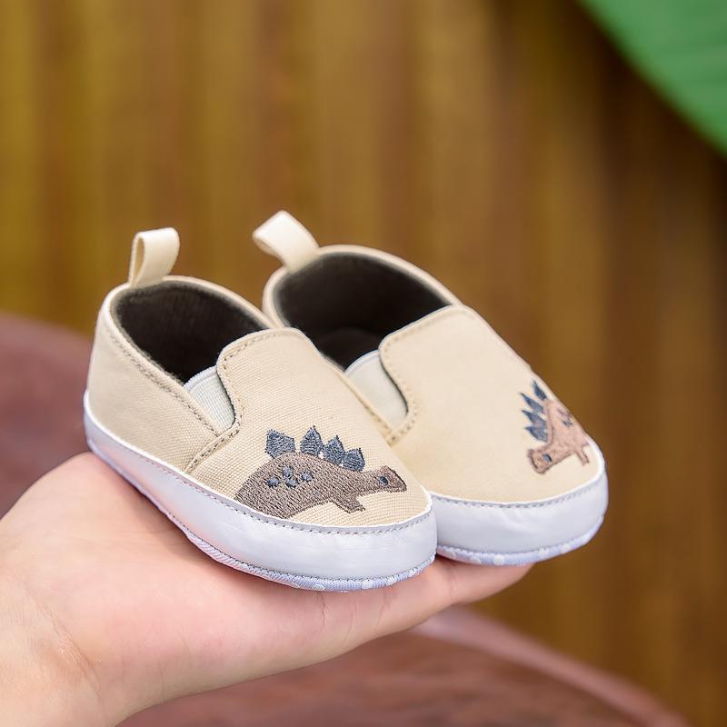 Baby Cartoon Canvas-Schuhe zum Hineinschlüpfen, Weiche Sohle, 0-12 Monate