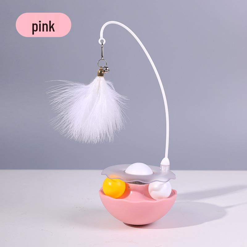 Cat Teaser Stick & Tumbler Toy: Gall Fruit Turntable for Boredom Relief, Bite-Resistant Kitten Play.