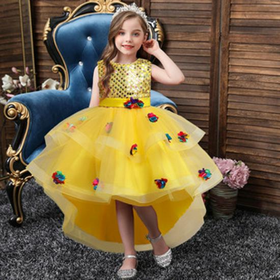 New Style Crochet Flower Girl Skirt: Trailing Princess Party Dress for New Year's Day