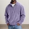 Men's Corduroy Zip-Up Sweatshirt Long Sleeve Casual Top with Pockets for Everyday Wear