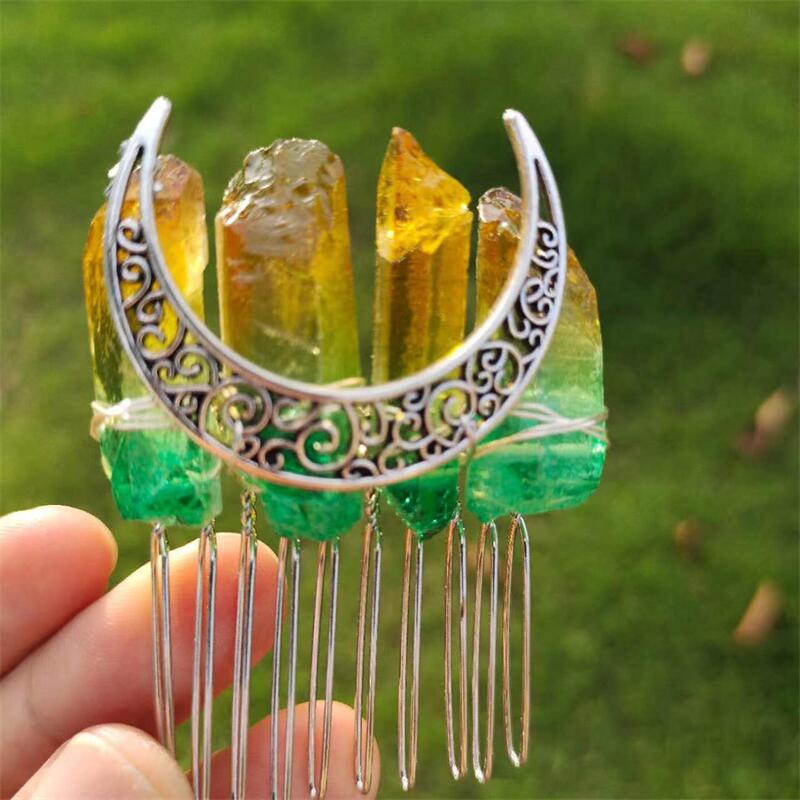 Handmade Crystal Crown Hair Comb – 10-Tooth European & American Style Hair Accessory