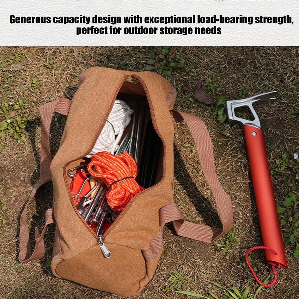 Campsite Tent Peg Bag Outdoor Tool Kit Lightweight Tent Peg Ground Nail Holder Bag Sundries Bag Set For Repair Tool Storage Bag