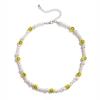 Boho Handmade Beaded Smiling Face Pearl Collar Clavicle Chain Fashion Imitation Pearl Necklace for Men Women Korean Jewelry