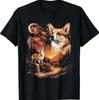 Corgi štěkající na Měsíc Vintage 90. léta Vtipné psí tričko