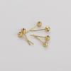 1pair 3/4mm Brass Ball Stud Earring Findings with Rubber Stoper for Fashion Earring Making