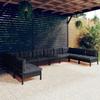 Day and Night - Day and Night Garden Furniture 10 Pieces and Cushions Black Solid Pine Wood