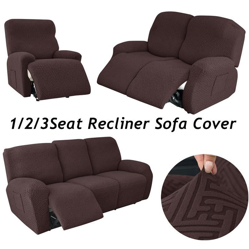 1/2/3Seat Recliner Sofa Cover Stretch Armchair Slipcover Anti-Slip Recliner Couch Cover Home Decor Fotel Wypoczynkowy