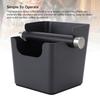 Stainless Steel Coffee Knock Box Non-Slip Rubber Base Removable Knock Bar Espresso Knock Box Square Bucket Black Color