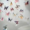 30Pcs 3D Butterfly Nail Charms Colorful Resin Flat Back Bowknot Decorations for Press-On Nails DIY Manicure Art Design