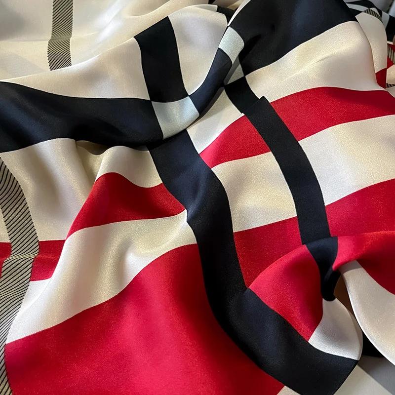 Design Satin Silk Shawl Hijab Scarf Women Fashion Summer Sunscreen Beach Stole Wraps Bufanda Female Headkerchief Echarpe New