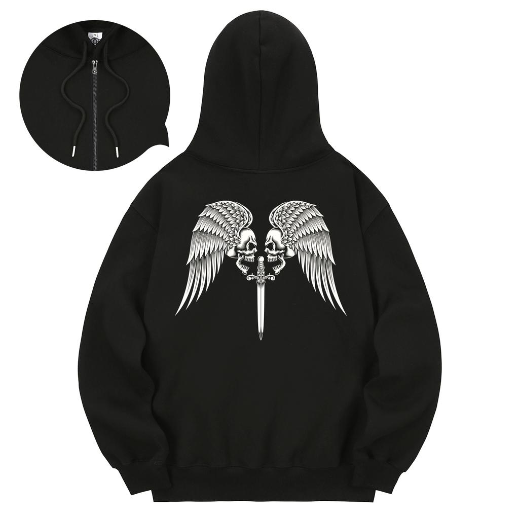 Kan6312 Khzb0017 Knights Of The Round Table Fleece-Lined Zip-Up Hoodie Black