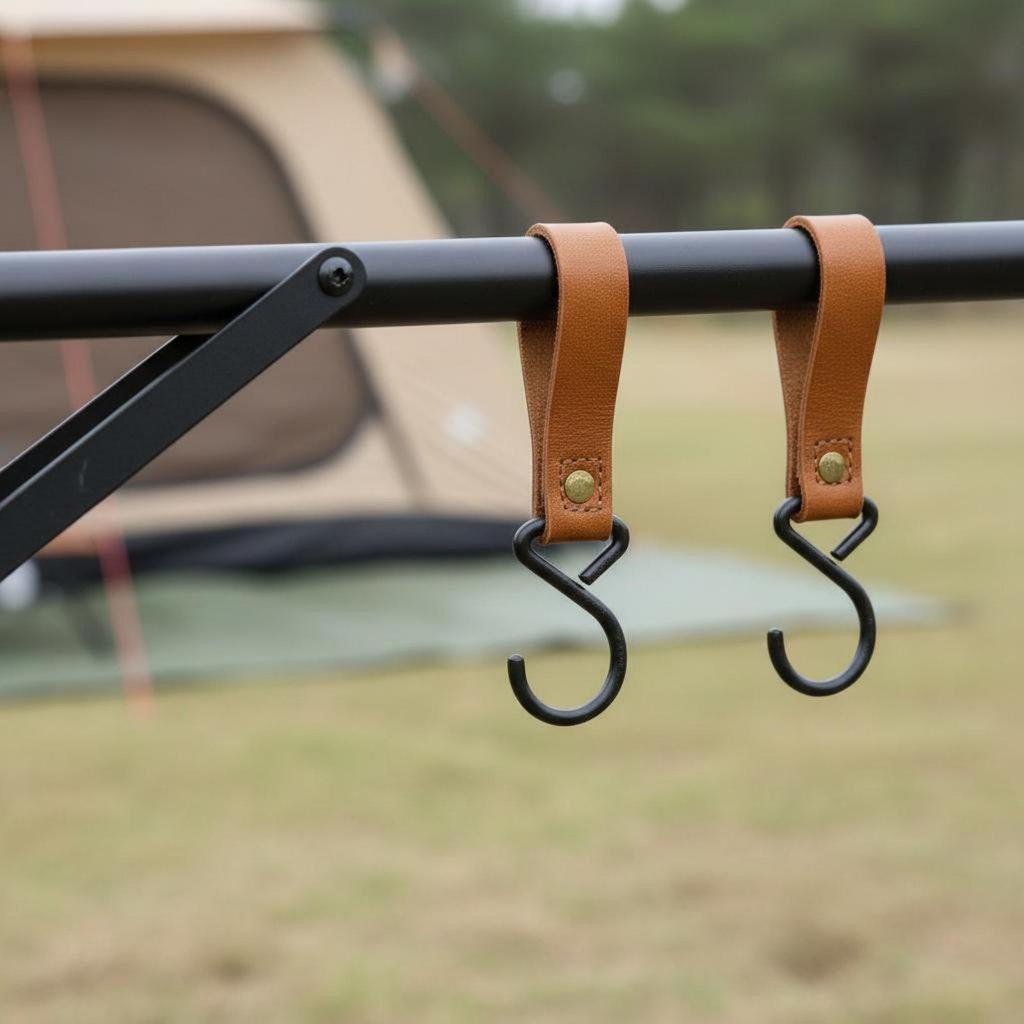 Foldable Tripod Hanging Rack Quick Assembly Storage Shelf for Picnic