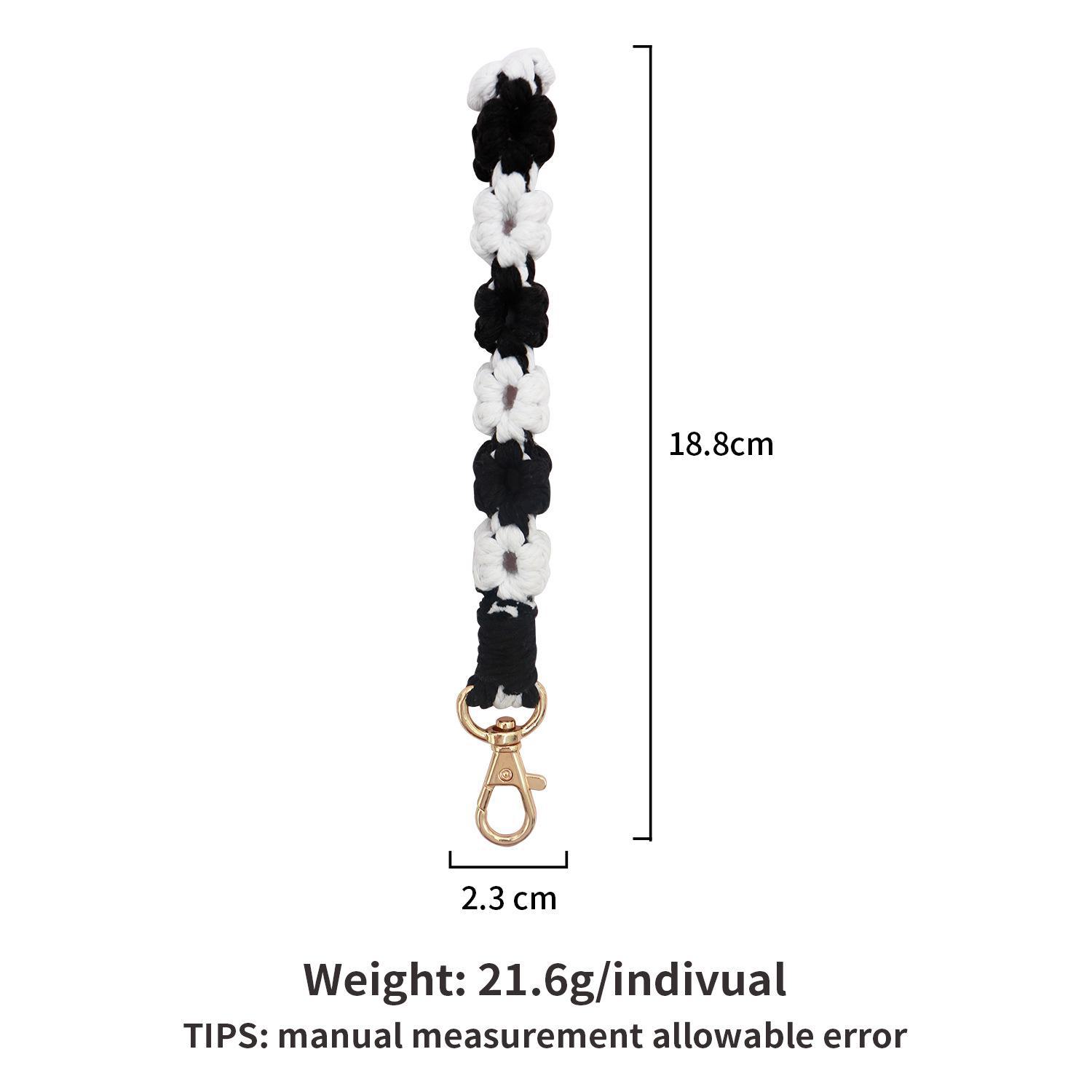 

Брелок-браслет в виде хризантемы в стиле бохо B-K68867 чёрный/белый