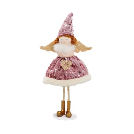 Christmas Angel Doll Ornament Handcrafted Fabric Angel Doll Plush Fairy Elf Figurine for Christmas Party New Year Birthday Wedding Decor