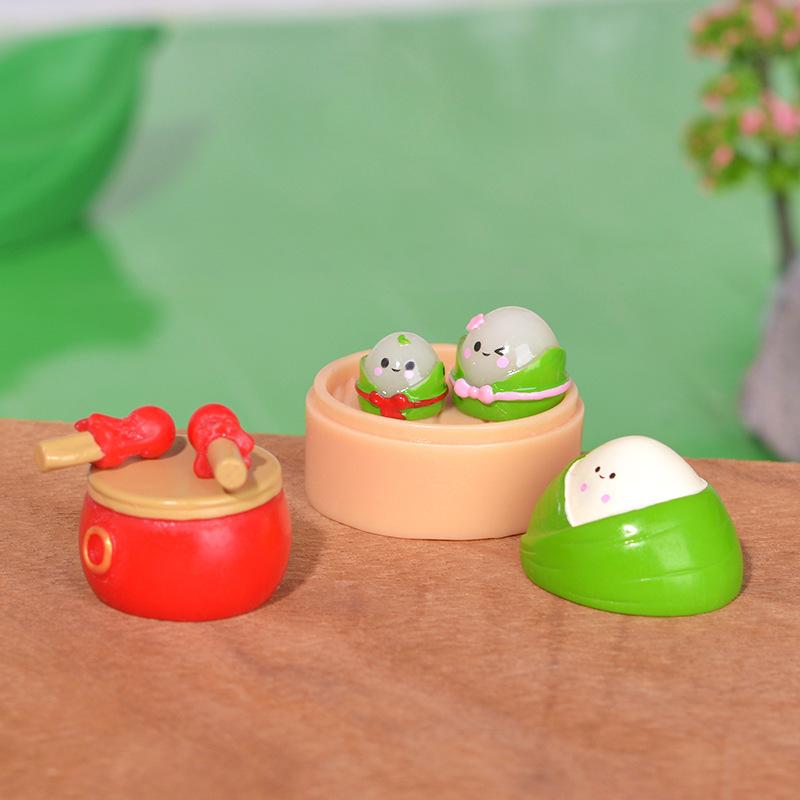 Micro-landscape Ornaments, Dragon Boat Festival Zongzi, Meat Dumplings, Festive Atmosphere Decoration, Tabletop Furnishings, Resin Handicrafts