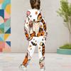 Girls Hooded Long Sleeve Turtle Printed Kangaroo Pocket Top Cuffed Pants Two Piece Set