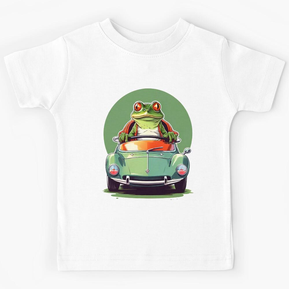 Frog Riding Super Car Kids T-Shirt 150