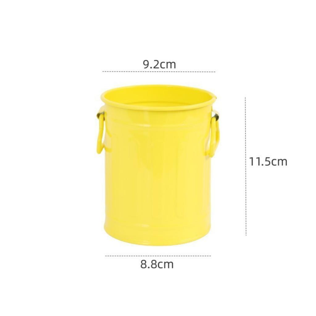 Multifunctional Desk Organizer Pen Holder Container Metal Storage Bucket with Handle for Office School Desktop Accessories