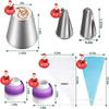 27Pcs Christmas Russian Piping Tips, One-Piece Cream Icing Nozzles, Christmas Series Baking Tools, Cake Decorating Supplies Set