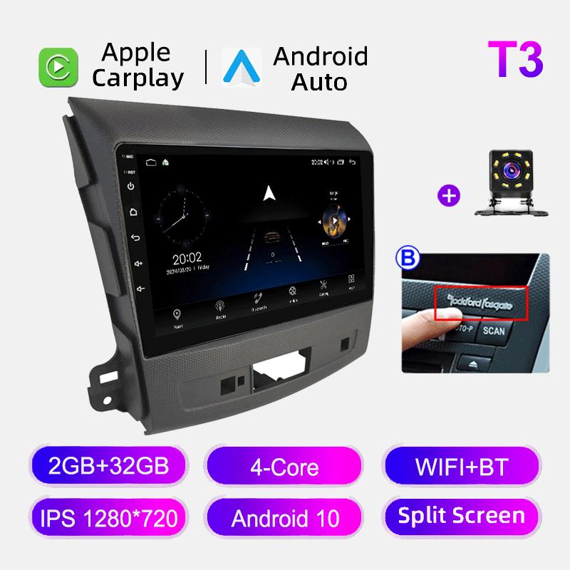 

Автомобильное радио Android Auto Carplay для Mitsubishi Outlander XL 2007-2012 Мультимедийный проигрыватель Головное устройство Стерео GPS Навигация BT WIFI 2+32 ГБ 2+32GB,B