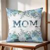 Classic MOM Cushion Cover Natural Linen Organic Fabric Double-Sided Printing Couch Pillow Covers Home Decor