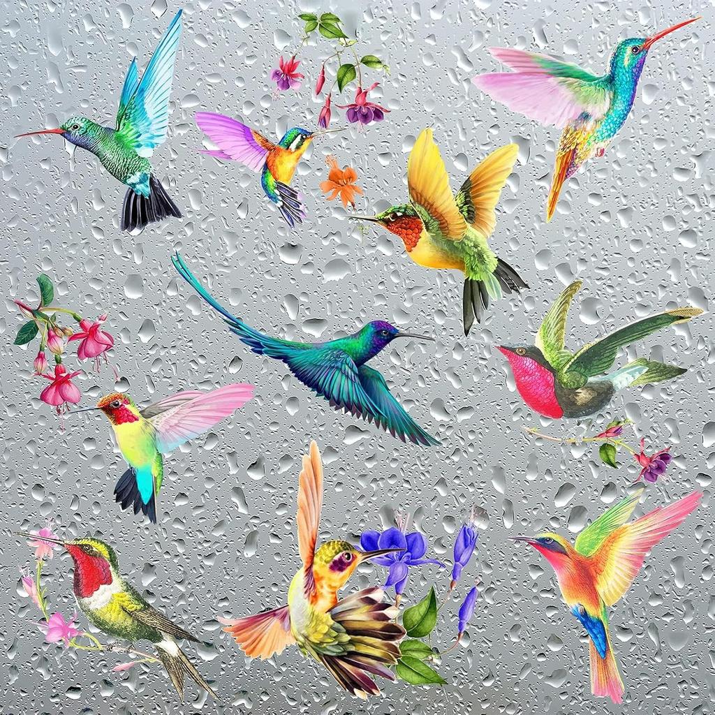 20 Pieces Large Size Hummingbird Window Hummingbird Decals for Windows Anti-Collision Window Clings Decals to Prevent Bird Strikes on Glass Non