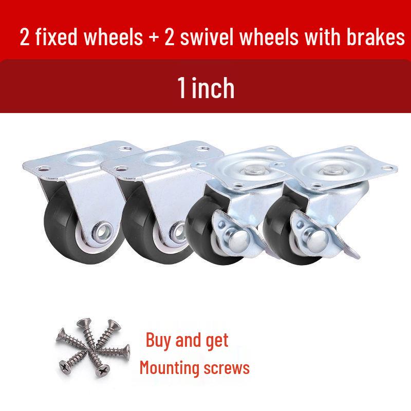 1-3 Inch Silent Swivel Caster Wheels with Brakes for Furniture and Trolleys