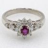 Ring Pt900Platinum/Ruby/diamond #5.8(US Size) 4.1g Women Used
