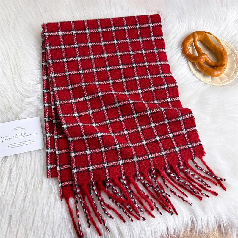 New Fashion Imitation Cashmere Scarf  for Women Warm  Plaid Wraps Neckerchief Winter Tassel Echarpe Poncho Shawls Stole