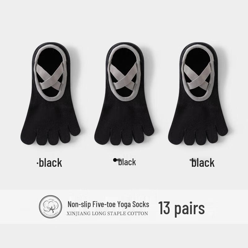 HANDUNYOU Women s Anti-Slip Five-Toe Yoga Pilates Boat Socks