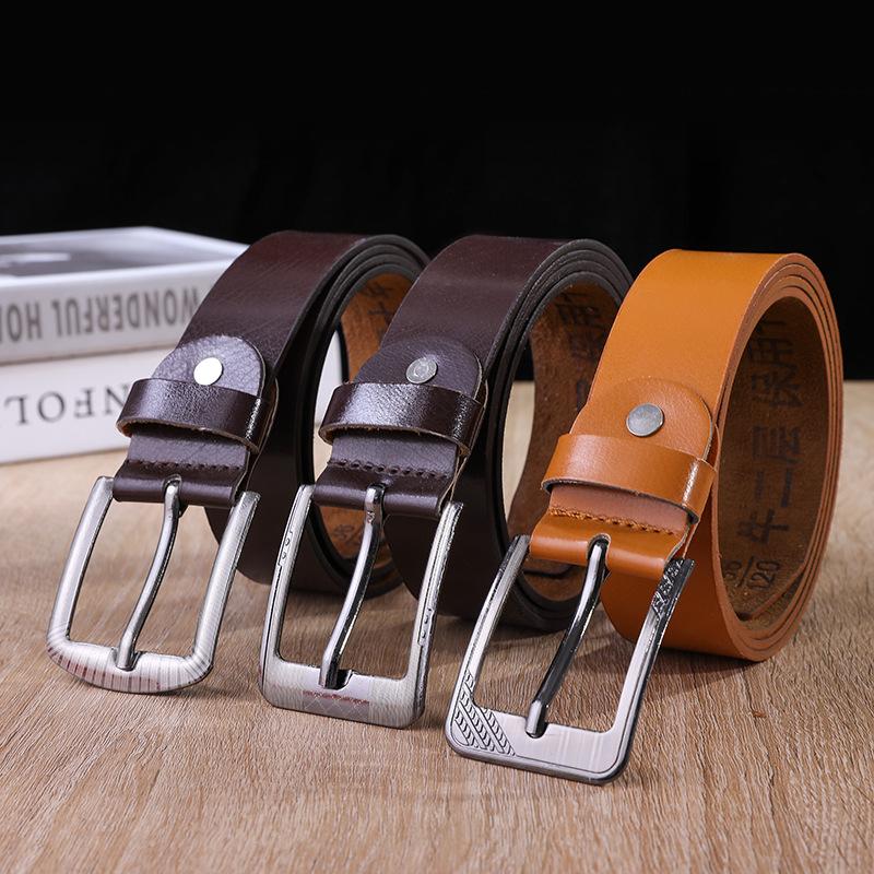 Yak Pin Buckle Belt 4Cm Wide Glossy Belt Body 3.5Cm Belt, Guaranteed For Ten Years, Continuous Belt