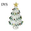 Glass Ornaments for Winter Decor Glazed Christmas Tree Figurine, Pulled Wire Desk Decor, Festive Table Centerpieces Holidays Mini Holiday Tabletop