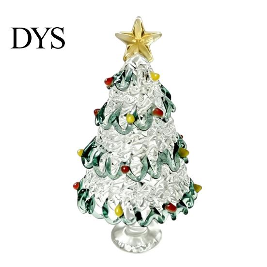 Glass Ornaments for Winter Decor Glazed Christmas Tree Figurine, Pulled Wire Desk Decor, Festive Table Centerpieces Holidays Mini Holiday Tabletop