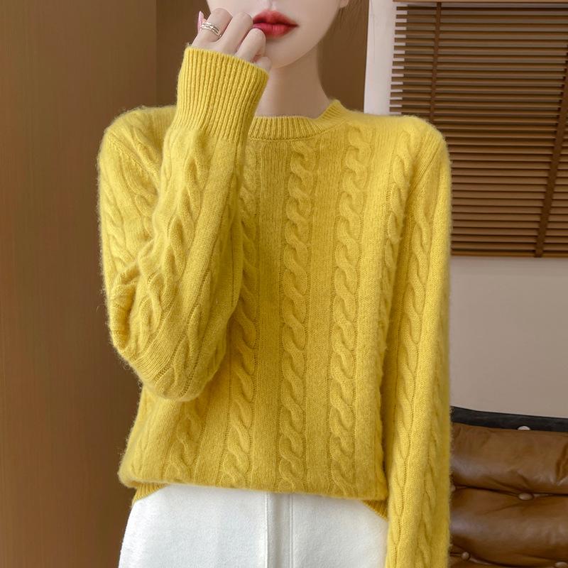 Fashionable Women's Pure Wool Loose Knit Sweater - Casual Autumn/Winter Outerwear