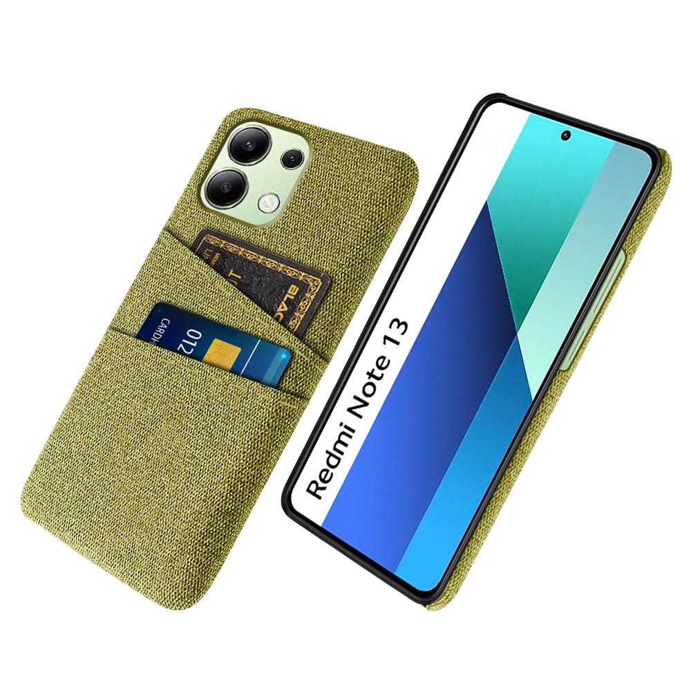 

For Xiaomi Redmi Note 13 4G Phone Case Hard Protective Cover with Dual Card Holder Yellow