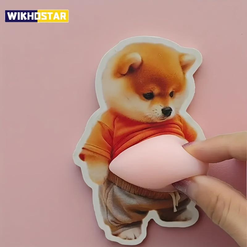 2pcs 3D Shiba Inu Stickers – Cute Orange Apparel Shiba Inu Stickers, 3D Cute Chubby Shiba Inu (Design), Silicone Self-Adhesive