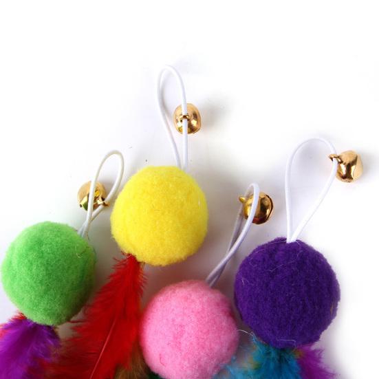 Cat Fishing Toy Plush Ball Relieve Boredom Playing Toy Pet Teaser Toy