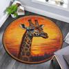 Giraffe Round Area Rug,Carpet Rug for Living Room Bedroom Sofa Playroom Decor,Non-slip Floor Mat