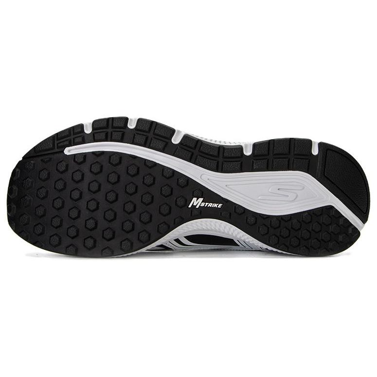 Skechers Go Run Consistent Fashionable Versatile Mesh Synthetic Leather Low-Top Running Shoes Men Sneakers White Black 220034-WBK