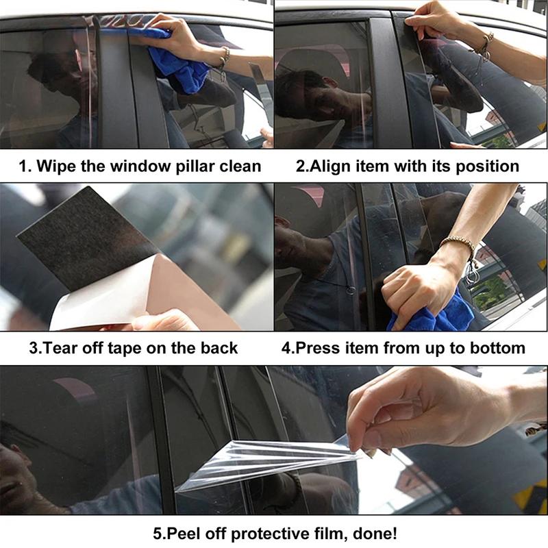 For Toyota Highlander Crown Kluger 2014-2020 2015 2016 2017 2018 2019 Window Door Column Deal B Pillar Post Cover Trim Sticker.