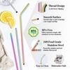Reusable Drinking Straw 304 Stainless Steel Straws Straight Bent Metal Straw with Cleaner Brush Pouch Wholesale