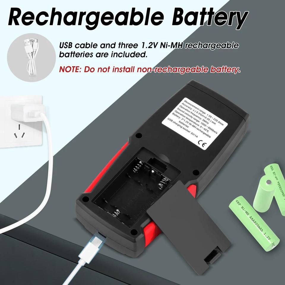 WT130A High Accuracy Ultrasonic & Paint Thickness Gauge for Cars Range 1.2-300mm Precision Measurement Data Storage