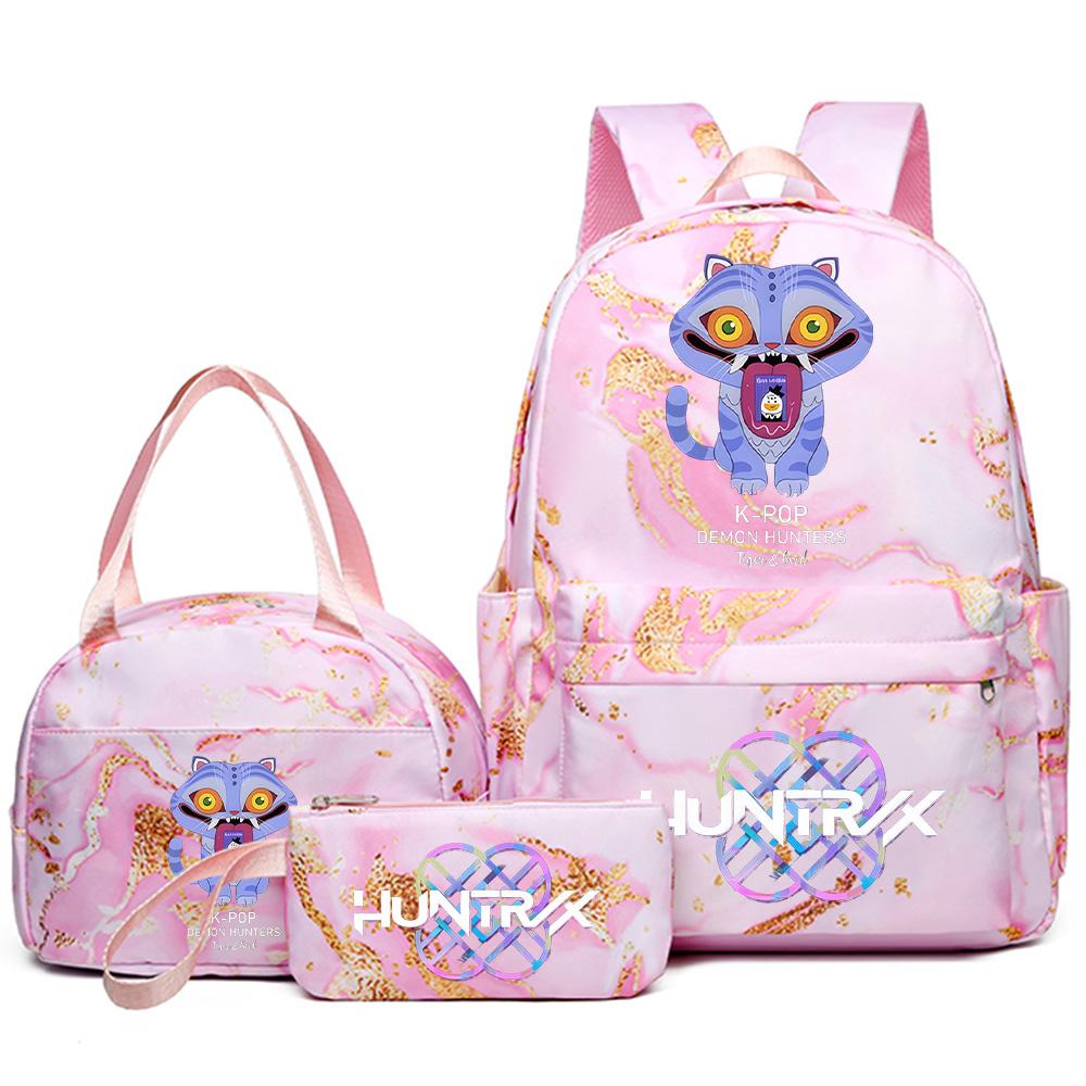 3 szt./zestaw Plecak z nadrukiem Anime Kpop z torebką i piórnikiem dla nastolatka, studenta, dziewczyny, chłopca, wodoodporna torba podróżna Mochila