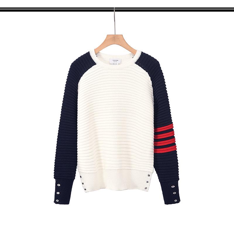 

TB BROWIN2025 Men s Korean Style Four Stripe Wool Raglan Sleeve Sweater, Autumn/Winter Collection S синий