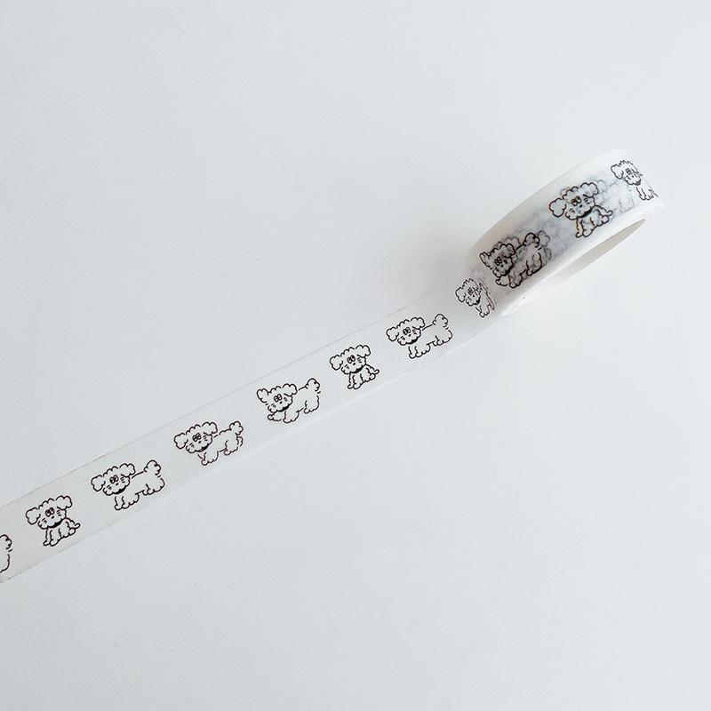 5m Washi Tape Korean Ins Style Charlie Cute Brown Bear Dog Decorative Paper Tape for Journaling Scrapbooking