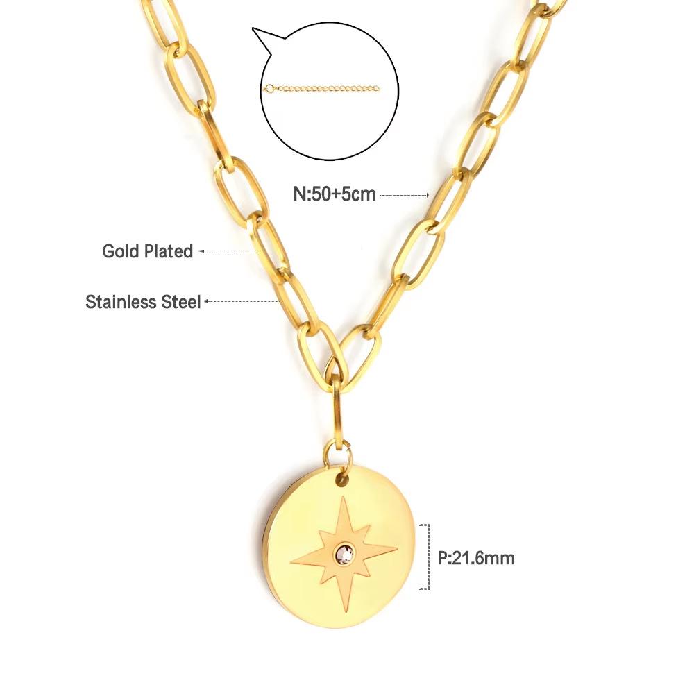 

Elegant Star And Moon Pendant Gold Necklace Fashion Women s Jewelry Collarbone Chain