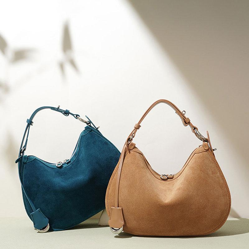 Suede Leather Women's Bag Designer Women Shoulder Bag Cowhide Versatile Crossbody Bags Female Handbags