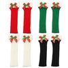 Ribbed Knitted Christmas Boot Cuffs for Women Sweet Bowknot Festival Plush Trim Leg Warmers Calf Socks for Cold Weather